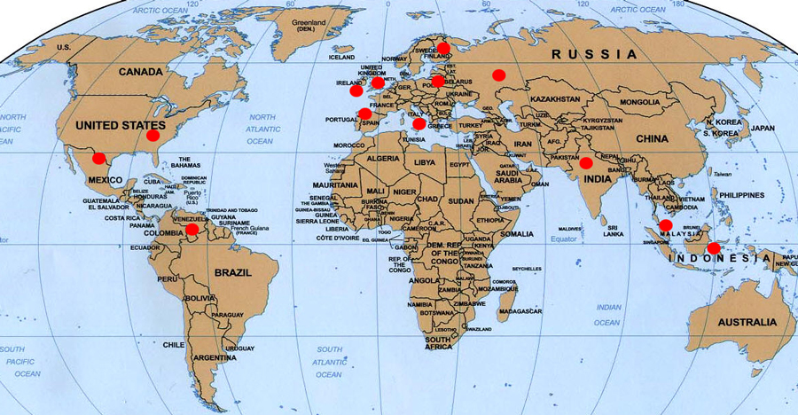 Air Hire Distributor Map 2012